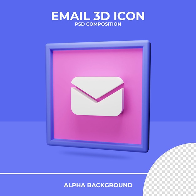 Renderização de ícone de renderização 3d de e-mail