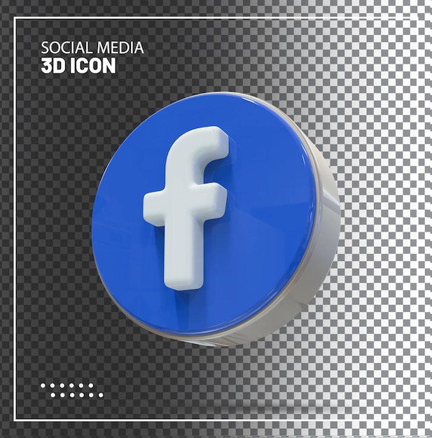 Renderização de ícone do facebook 3d