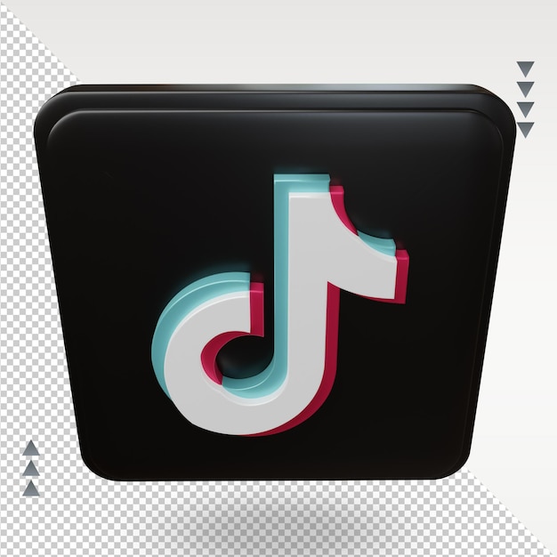 Renderização de ícone do tiktok de mídia social 3d vista superior