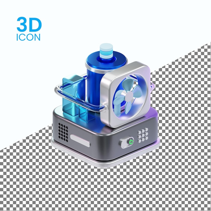 PSD renderização de ícones 3d de tecnologia mais legal