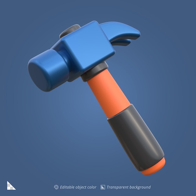 Renderização de ícones 3D de um martelo
