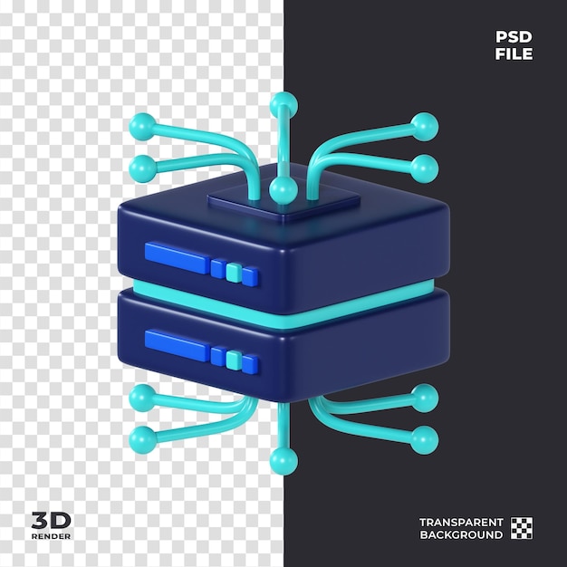 PSD renderização de ícones de big data 3d