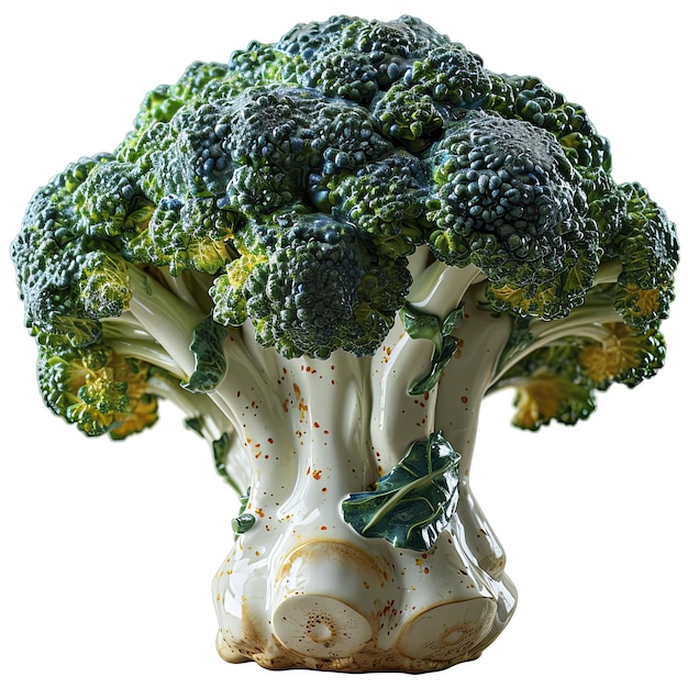 Renderização de ícones de brócolis 3D Imagens isoladas Fundo branco