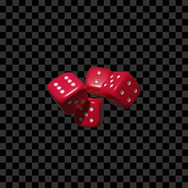 PSD renderização de ícones de dados de casino 3d