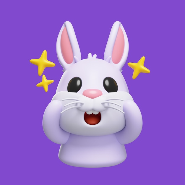 PSD renderização de ícones de emoji de coelho