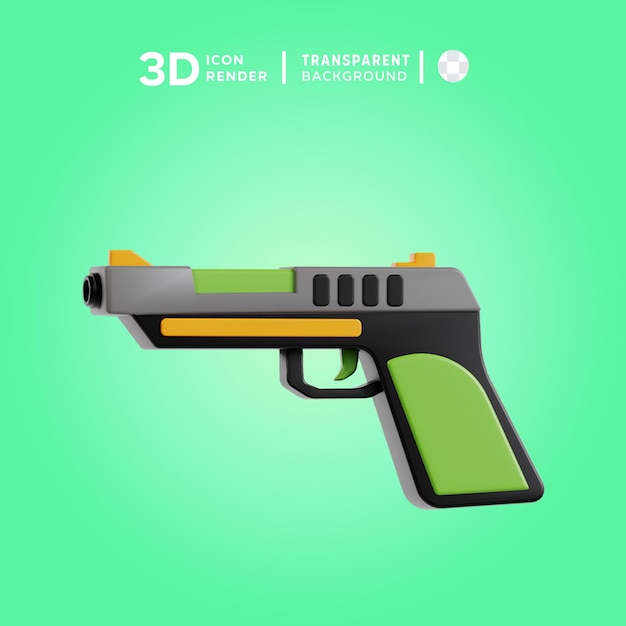 PSD renderização de ilustração 3d de arma