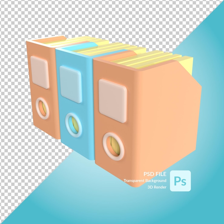 PSD renderização de ilustração 3d de arquivo de documentos