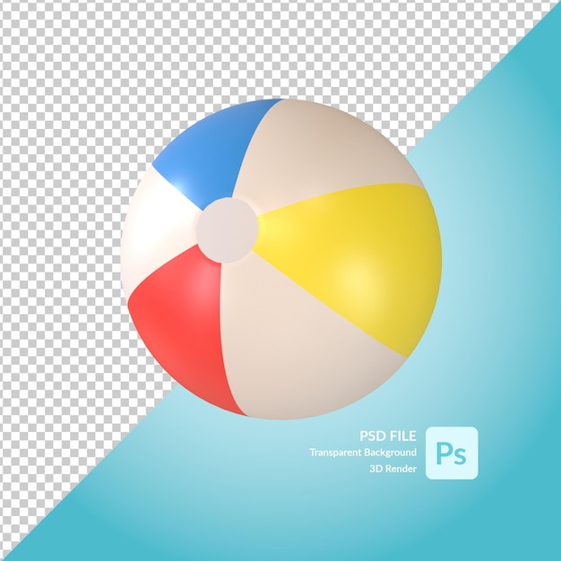 PSD renderização de ilustração 3d de bola de praia