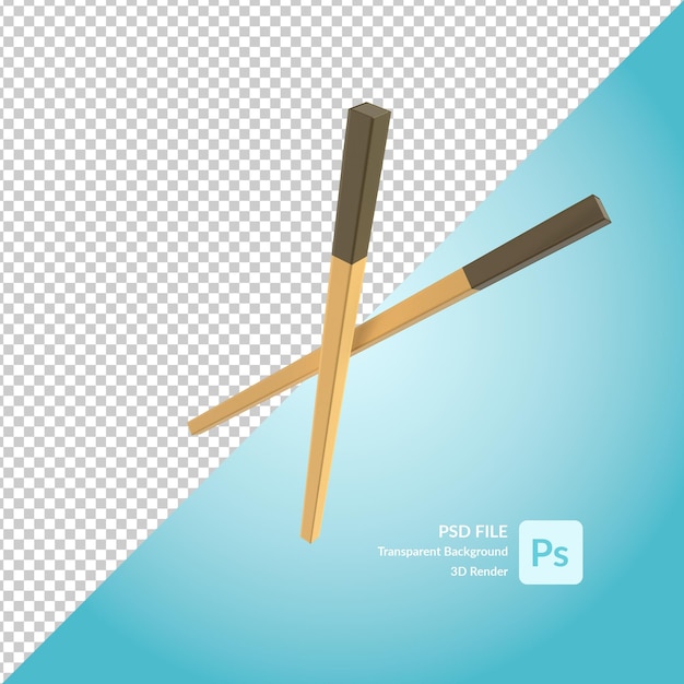 PSD renderização de ilustração 3d de pauzinho