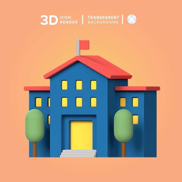 PSD renderização de ilustração 3d de saco escolar