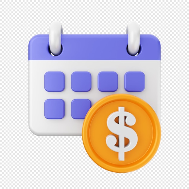 renderização de ilustração de ícone de calendário 3D