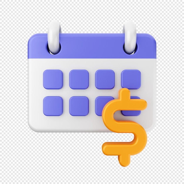 renderização de ilustração de ícone de calendário 3D