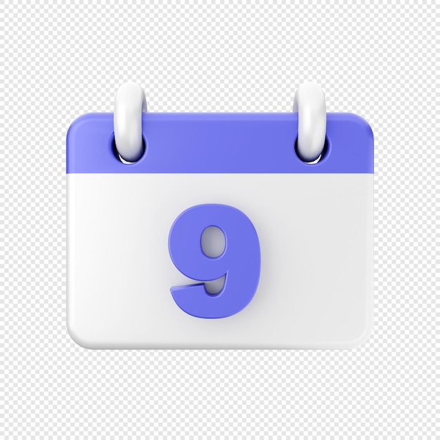 renderização de ilustração de ícone de calendário 3D