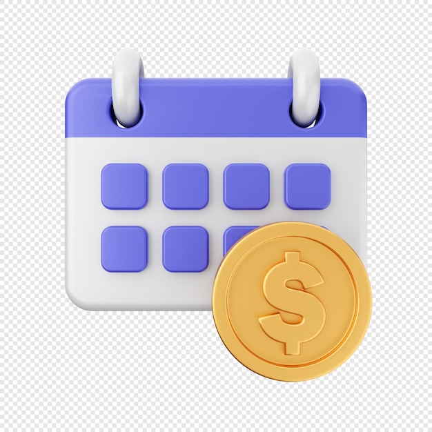 renderização de ilustração de ícone de calendário 3D