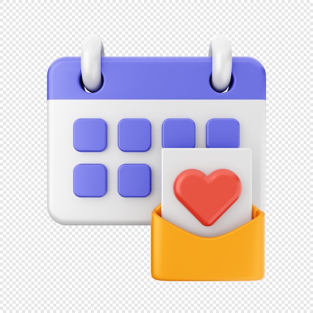 renderização de ilustração de ícone de calendário 3D