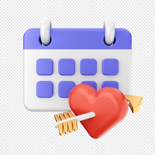 renderização de ilustração de ícone de calendário 3D