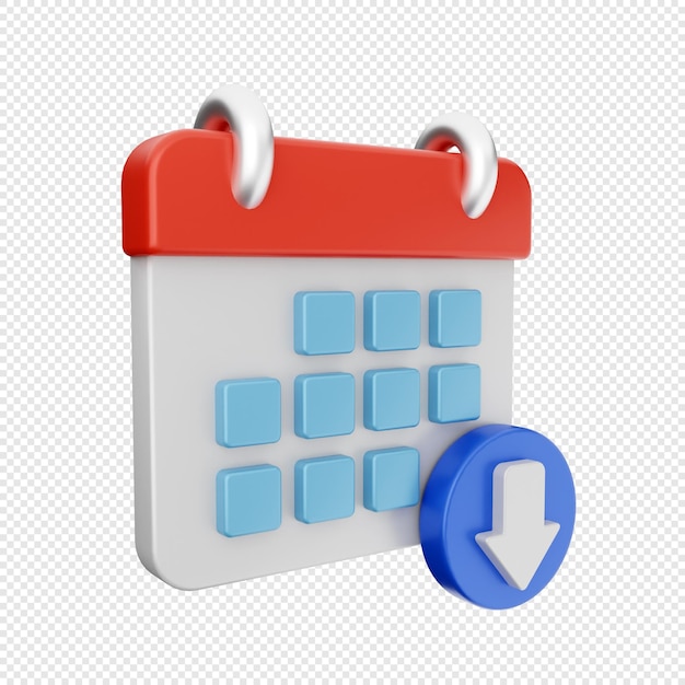 renderização de ilustração de ícone de download 3d