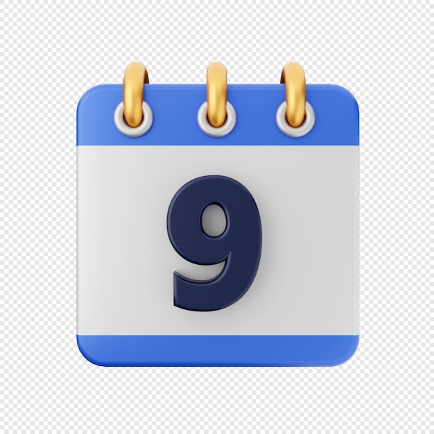 renderização de ilustração de ícone de evento de data de calendário 3D