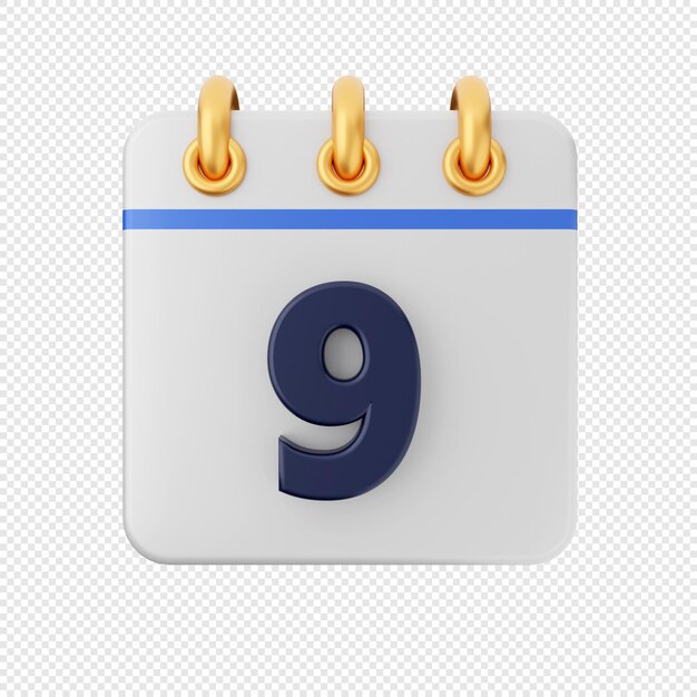 renderização de ilustração de ícone de evento de data de calendário 3D