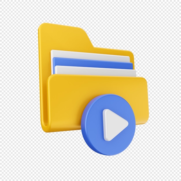 renderização de ilustração de ícone de pasta 3d