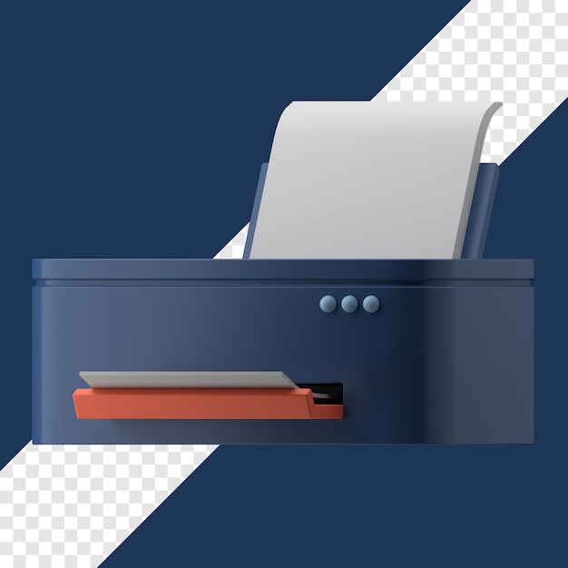 Renderização de ilustração de impressora 3d com fundo transparente