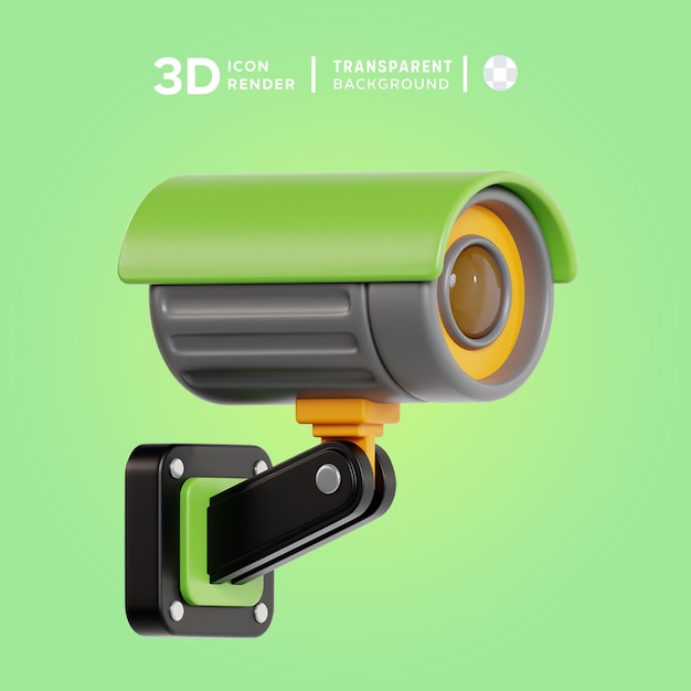 PSD renderização de ilustrações 3d de cctv