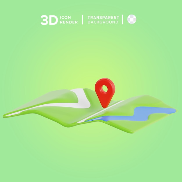 PSD renderização de ilustrações 3d de gps