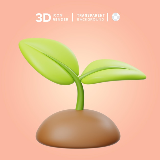 PSD renderização de ilustrações 3d de plantas