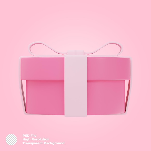 renderização de imagem 3D de caixa de presente rosa curta e redonda
