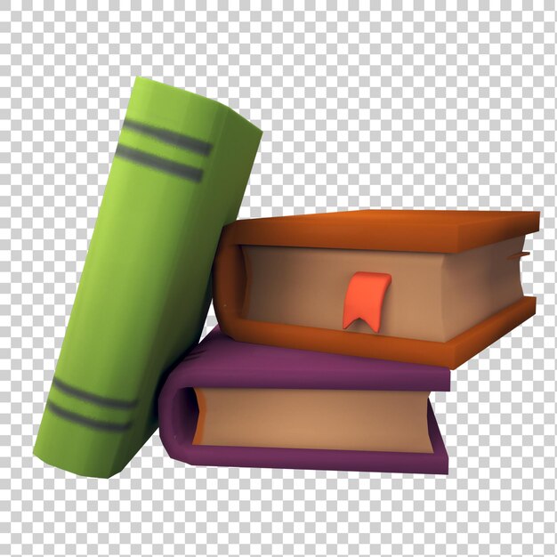 PSD renderização de livros de desenhos animados em 3d