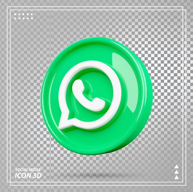 Renderização de luxo de ícone 3d do whatsapp