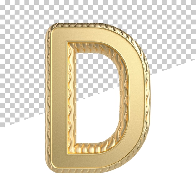 PSD renderização de luxo de ouro 3d letra d