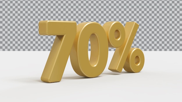 Renderização de luxo ouro de 70 por cento de número 3d