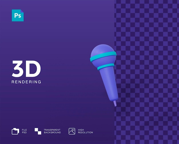 Renderização de microfone 3D isolada