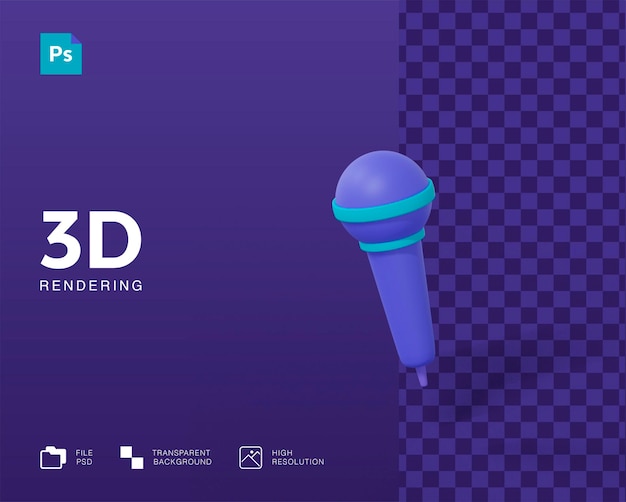 Renderização de microfone 3D isolada