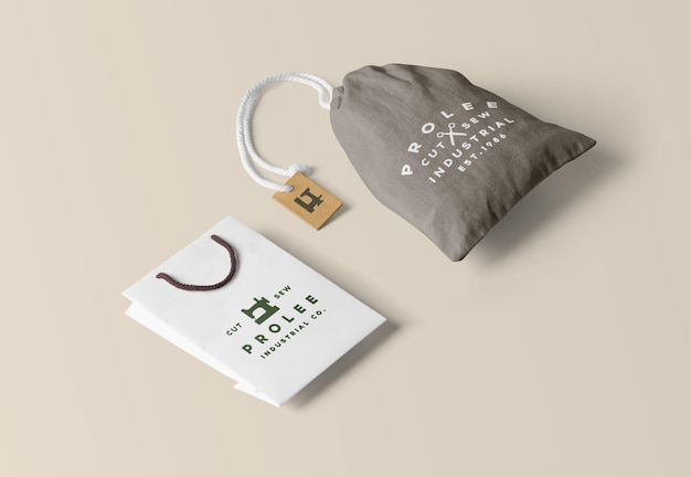 Renderização de mockups de bolsa isolada