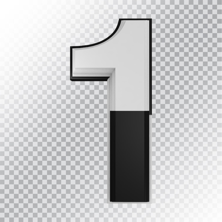 PSD renderização de número 3d psd