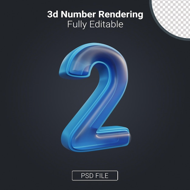 Renderização de número 3d totalmente editável