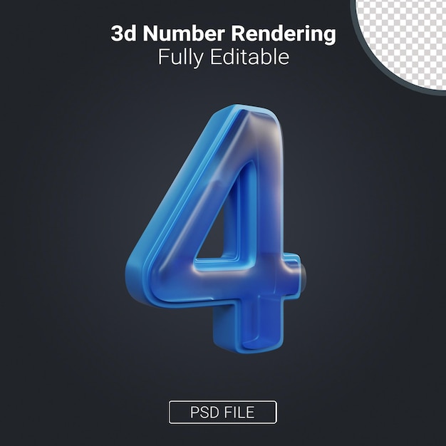 Renderização de número 3d totalmente editável