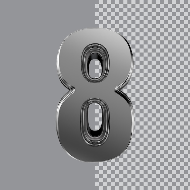 renderização de número 3d