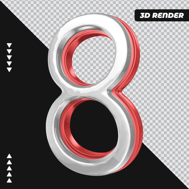 Renderização de número 3d