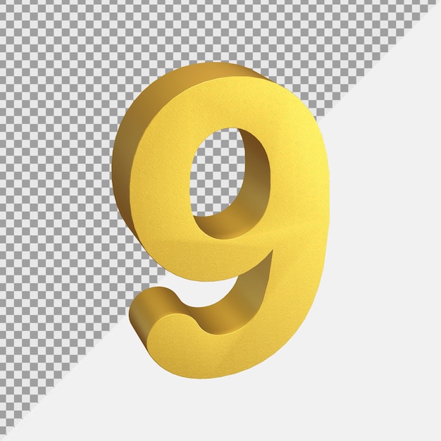 Renderização de números 3D realistas dourados
