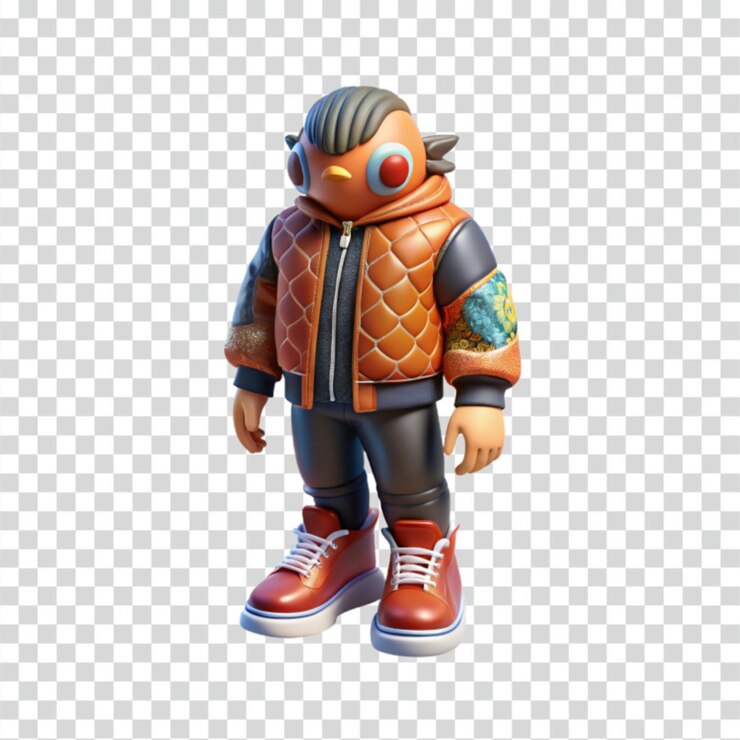 PSD renderização de personagens de pássaros elegantes