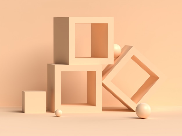 Renderização de pódio de forma de geometria de cena abstrata