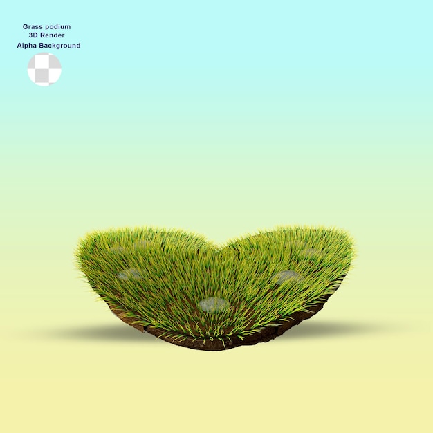 renderização de pódio de grama natural 3d