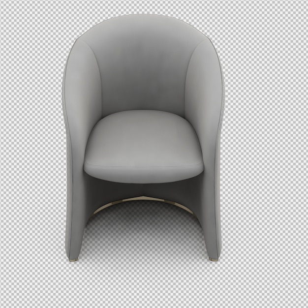 Renderização de poltrona 3D isométrica