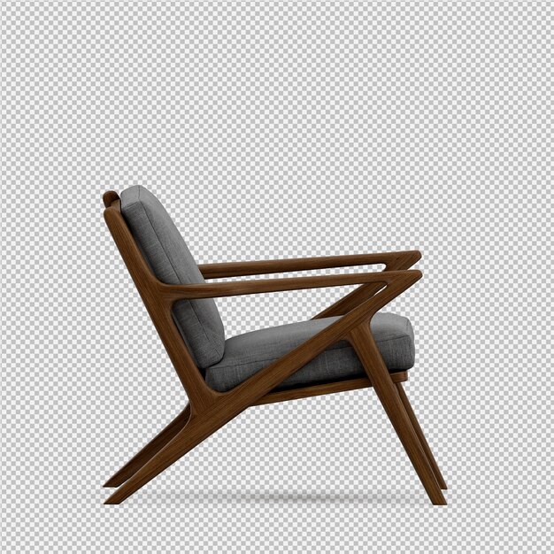 Renderização de poltrona 3D isométrica