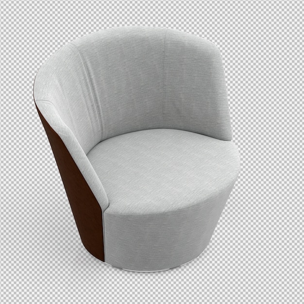 Renderização de poltrona 3D isométrica