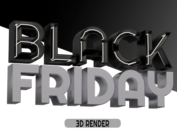 PSD renderização de sexta-feira preta em 3d