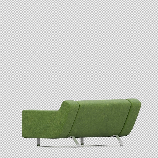 PSD renderização de sofá isométrica 3d